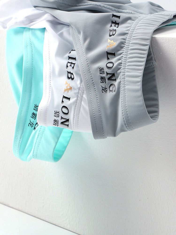 3 Packs of Men's Ice Silk Seamless Convex Pouch Briefs | dmunderwear detail image 4