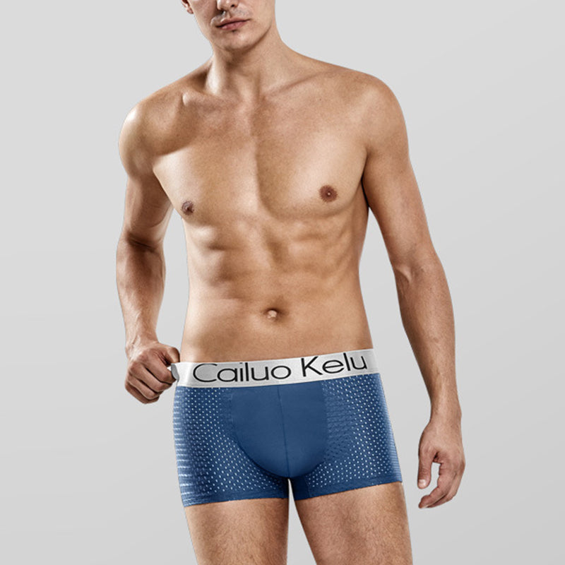 3 Pcs Men's Mesh Breathable Ice Silk Boxer Briefs | dmunderwear detail image 10