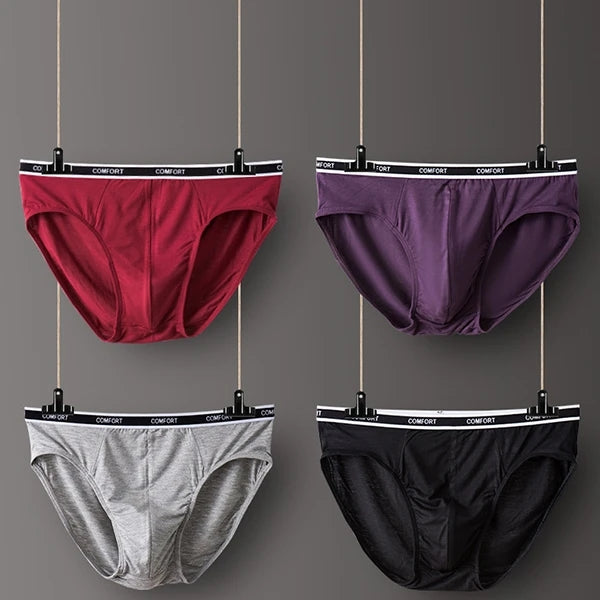 3 Pcs Modal Soft Breathable Solid Men's Briefs Set | dmunderwear