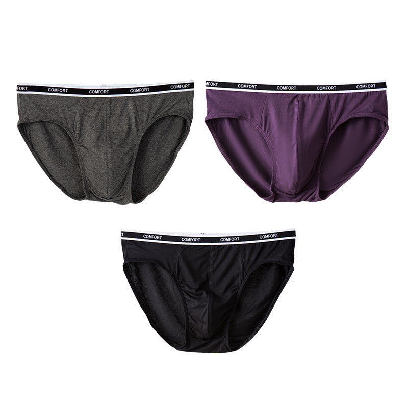 3 Pcs Modal Soft Breathable Solid Men's Briefs Set | dmunderwear detail image 12