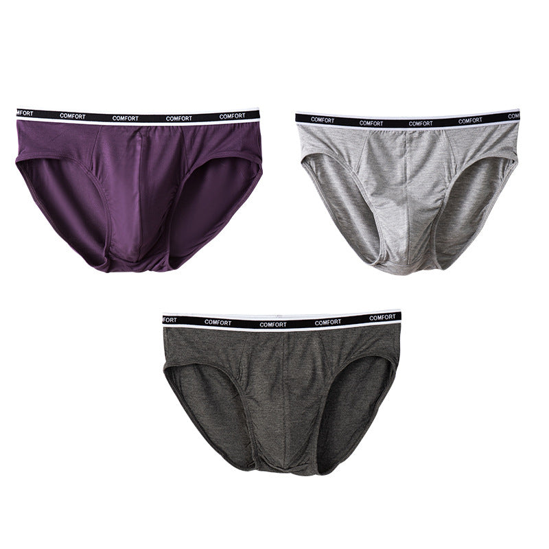 3 Pcs Modal Soft Breathable Solid Men's Briefs Set | dmunderwear detail image 13