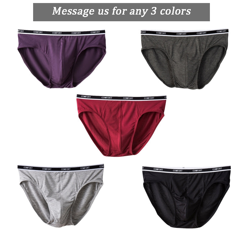 3 Pcs Modal Soft Breathable Solid Men's Briefs Set | dmunderwear detail image 15