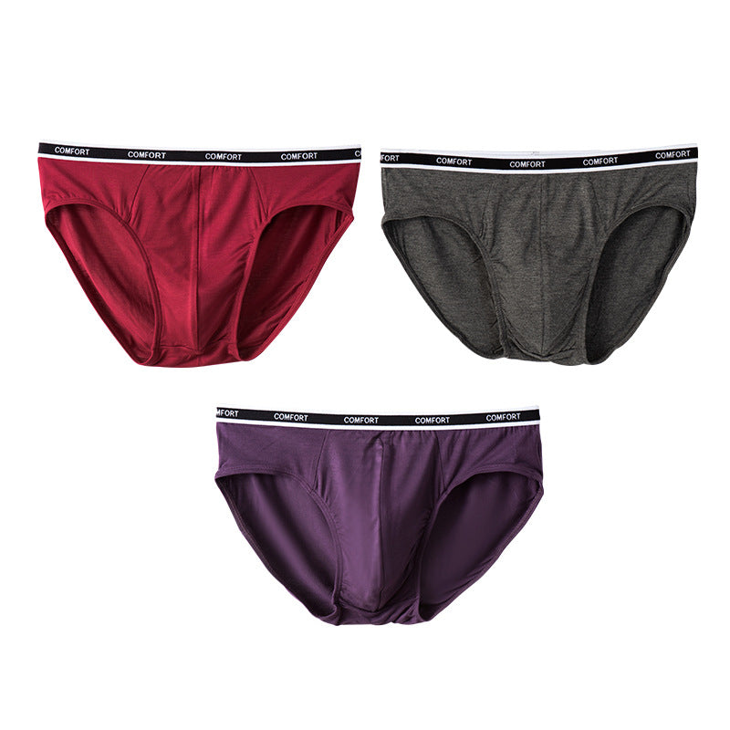 3 Pcs Modal Soft Breathable Solid Men's Briefs Set | dmunderwear detail image 8