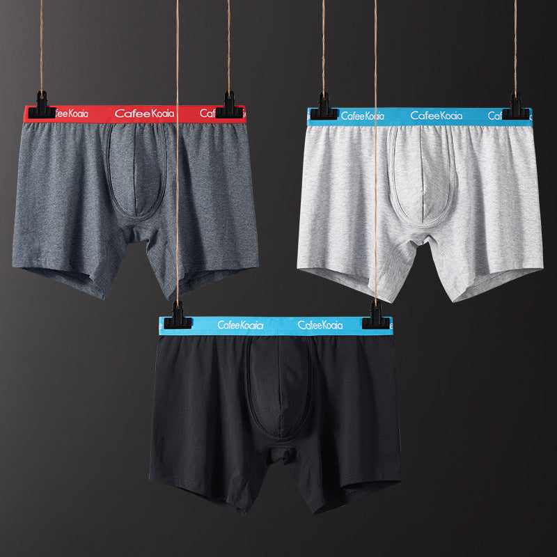 3Pcs Men's Sports Cotton Soft Solid Color Boxer Briefs | dmunderwear detail image 2