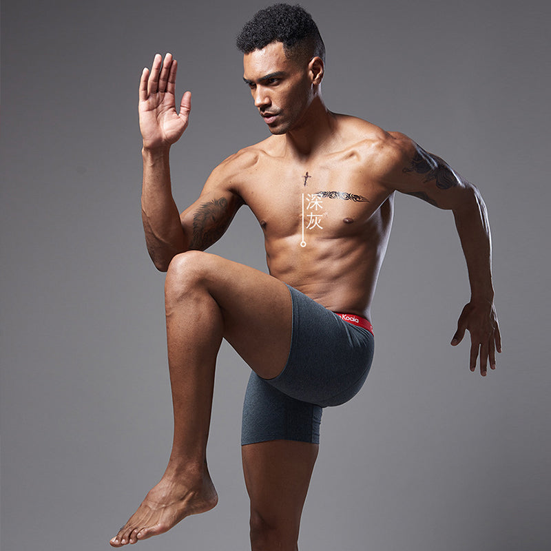 3Pcs Men's Sports Cotton Soft Solid Color Boxer Briefs | dmunderwear detail image 4