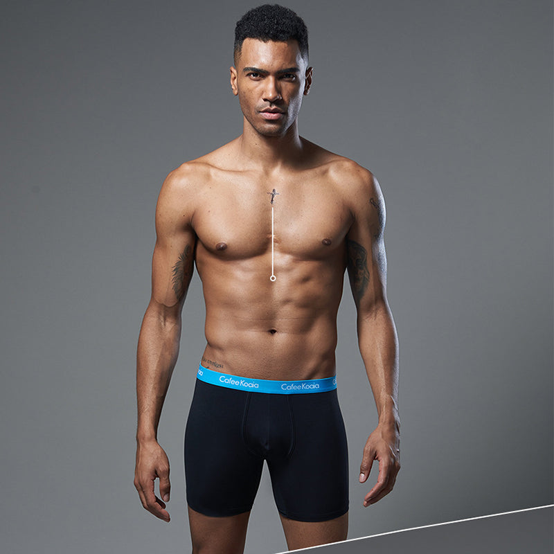3Pcs Men's Sports Cotton Soft Solid Color Boxer Briefs | dmunderwear detail image 5
