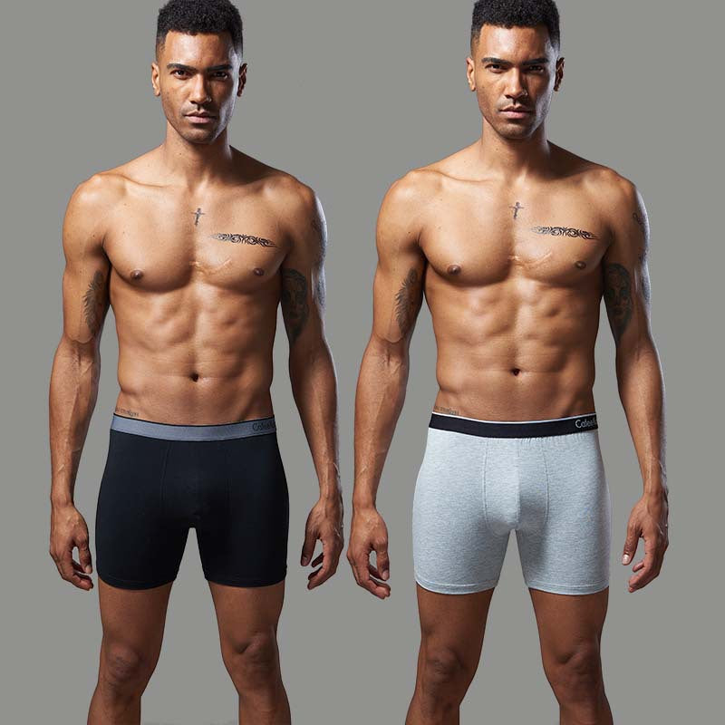 3Pcs Men's Sports Cotton Soft Solid Color Boxer Briefs | dmunderwear detail image 6