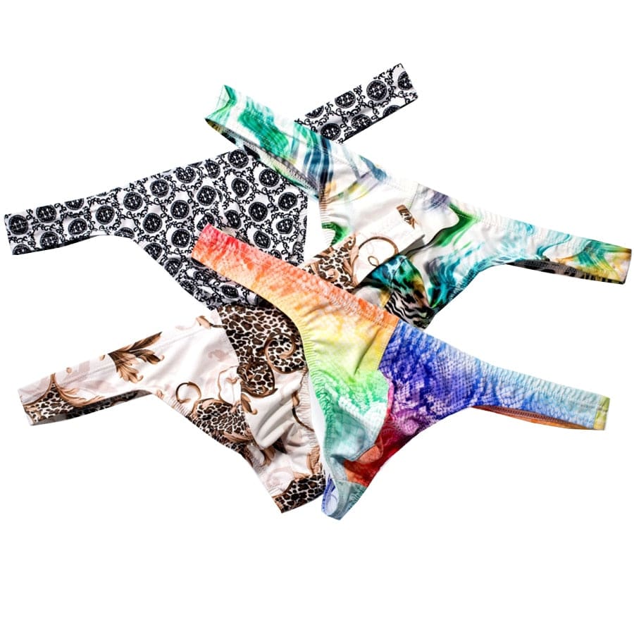 4 Pack Bold Print Thongs | dmunderwear