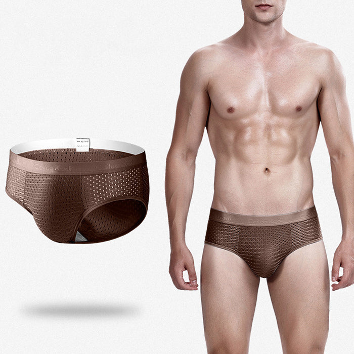 4 Pack Breathable Ice Silk Antibacterial Men's Briefs | dmunderwear detail image 11