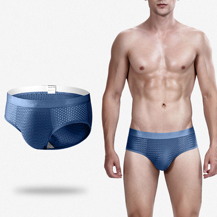 4 Pack Breathable Ice Silk Antibacterial Men's Briefs | dmunderwear detail image 13