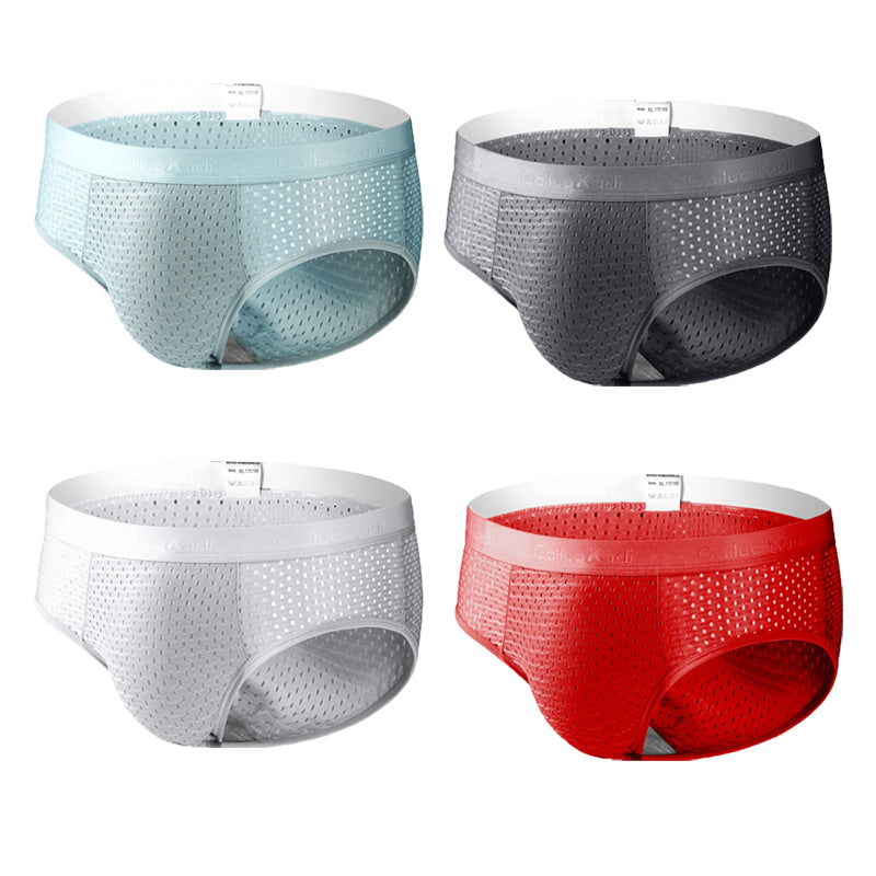 4 Pack Breathable Ice Silk Antibacterial Men's Briefs | dmunderwear detail image 17