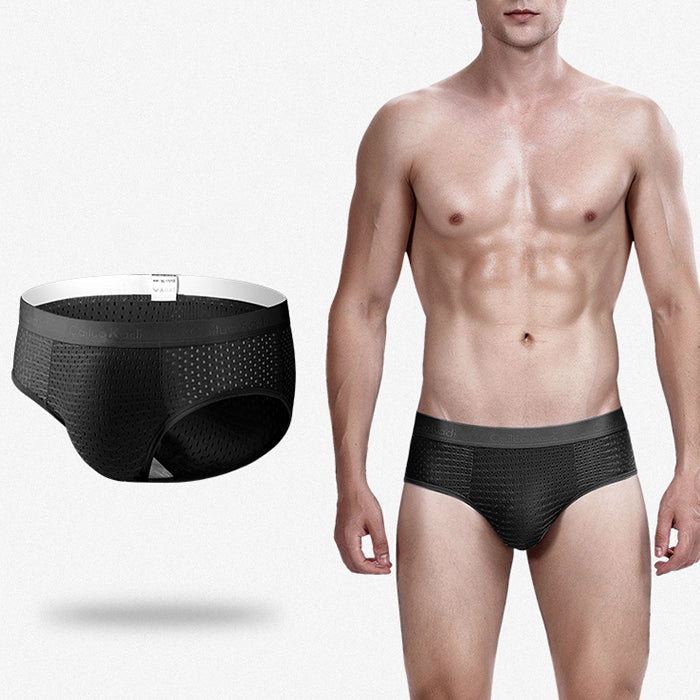 4 Pack Breathable Ice Silk Antibacterial Men's Briefs | dmunderwear detail image 19