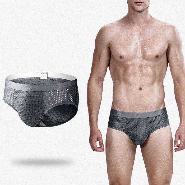 4 Pack Breathable Ice Silk Antibacterial Men's Briefs | dmunderwear detail image 20