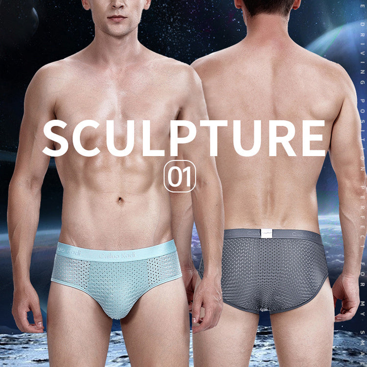 4 Pack Breathable Ice Silk Antibacterial Men's Briefs | dmunderwear detail image 3