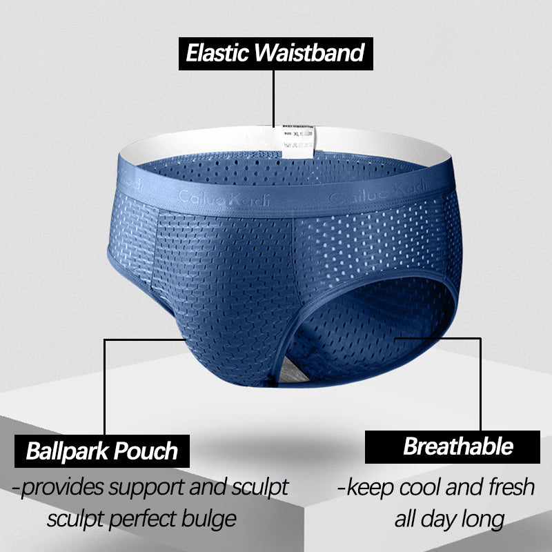 4 Pack Breathable Ice Silk Antibacterial Men's Briefs | dmunderwear detail image 4