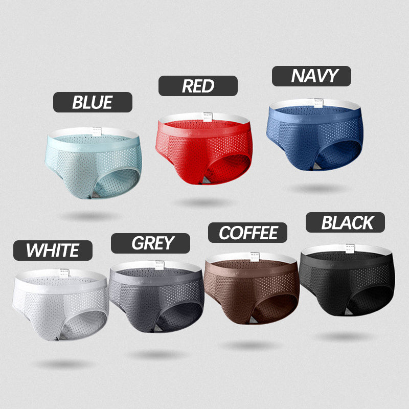 4 Pack Breathable Ice Silk Antibacterial Men's Briefs | dmunderwear detail image 9