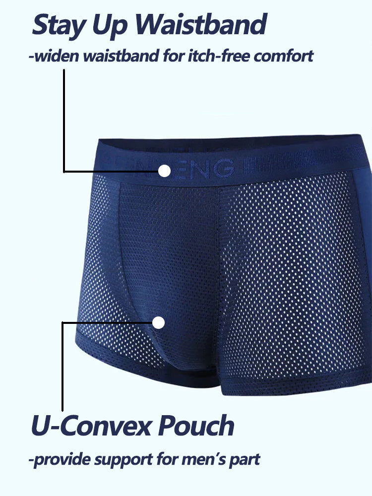 4 Pack Breathable Mesh Fabric Men's Underwear | dmunderwear detail image 3