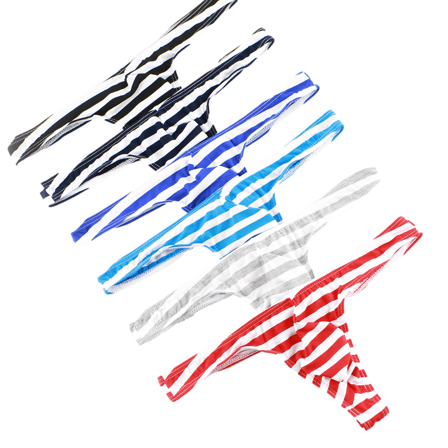 4 Pack Classic Striped Thong | dmunderwear