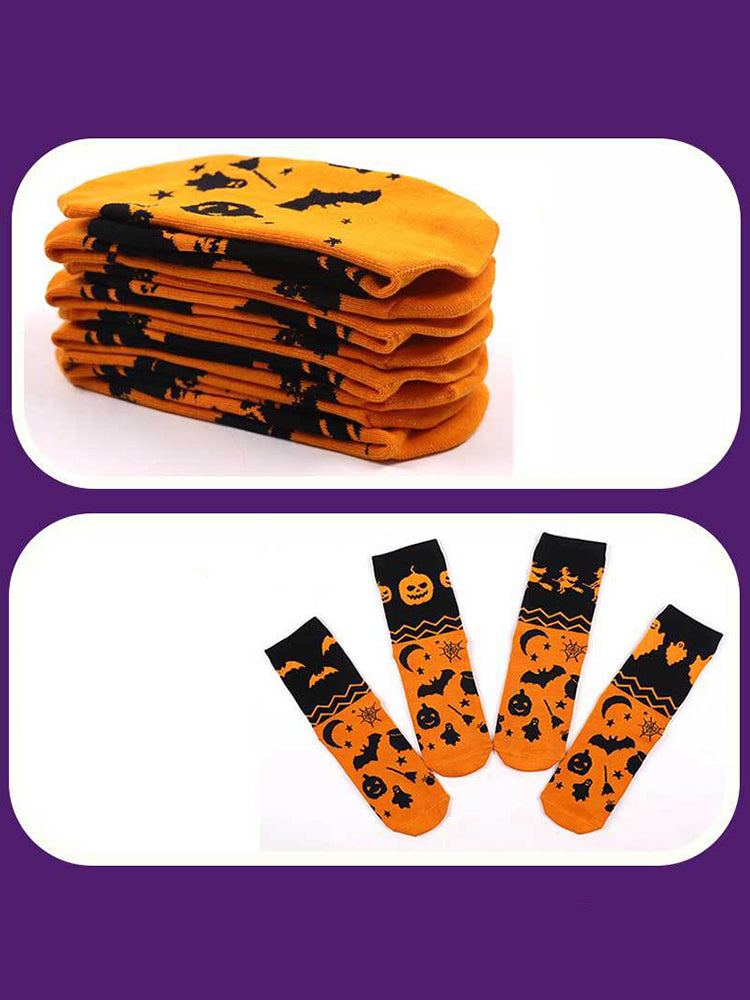 4 Pack Halloween Gift Socks Fun and Casual Cotton Crew Socks | dmunderwear detail image 10