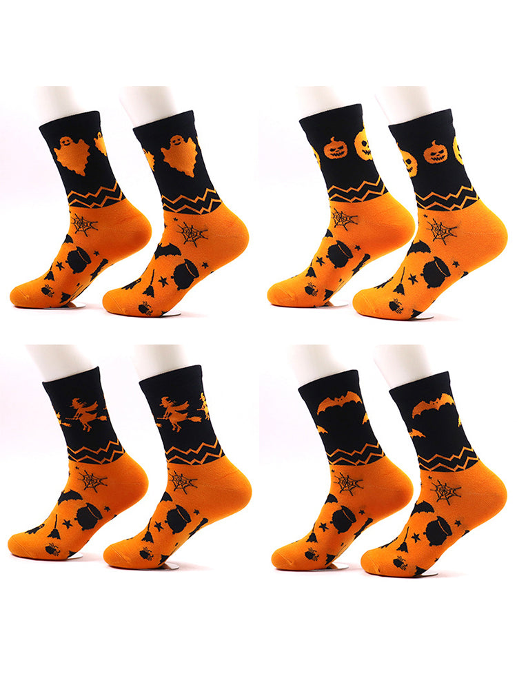 4 Pack Halloween Gift Socks Fun and Casual Cotton Crew Socks | dmunderwear detail image 3