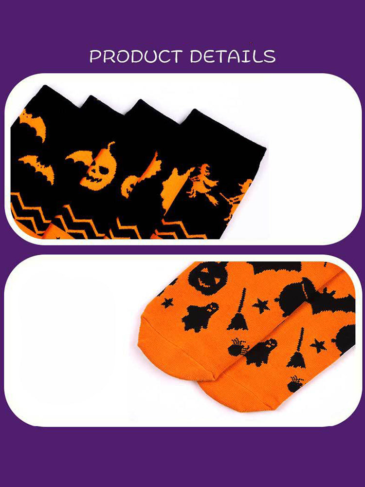 4 Pack Halloween Gift Socks Fun and Casual Cotton Crew Socks | dmunderwear detail image 9