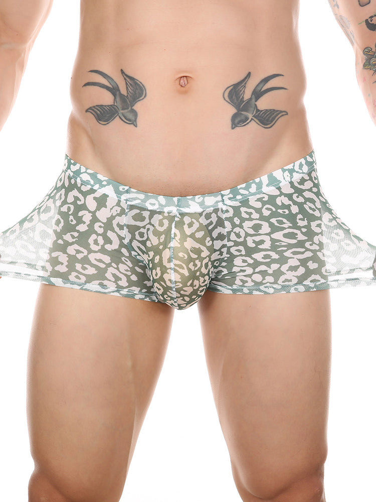 4 Pack Leopard Print See-through Mesh Trunks | dmunderwear detail image 7