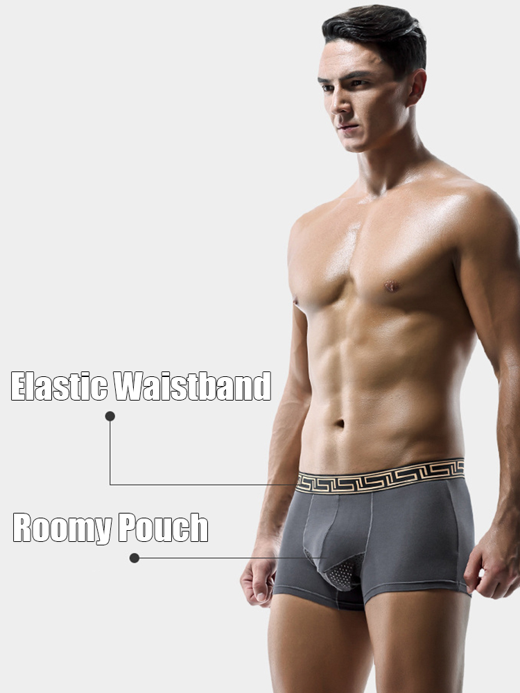4 Pack Men's Athletic Mesh Pouch Trunks | dmunderwear detail image 15