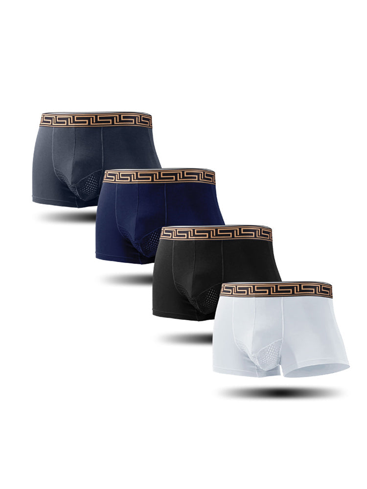 4 Pack Men's Athletic Mesh Pouch Trunks | dmunderwear detail image 16