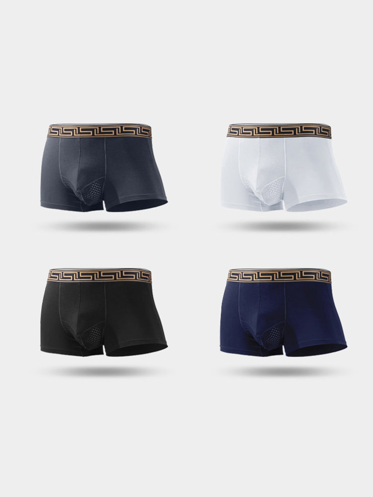 4 Pack Men's Athletic Mesh Pouch Trunks | dmunderwear detail image 2