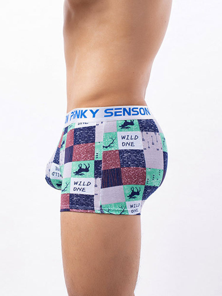 4 Pack Men's Checkered Pattern Cotton Trunks | dmunderwear detail image 11