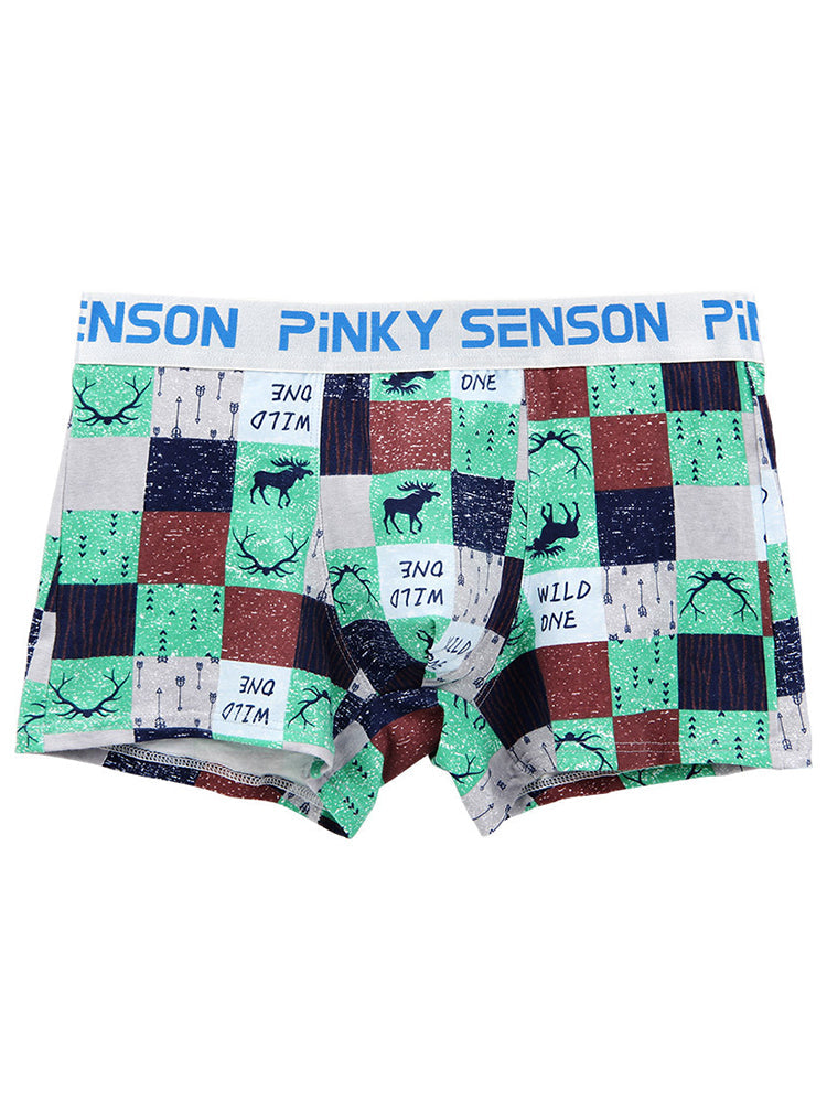 4 Pack Men's Checkered Pattern Cotton Trunks | dmunderwear detail image 18