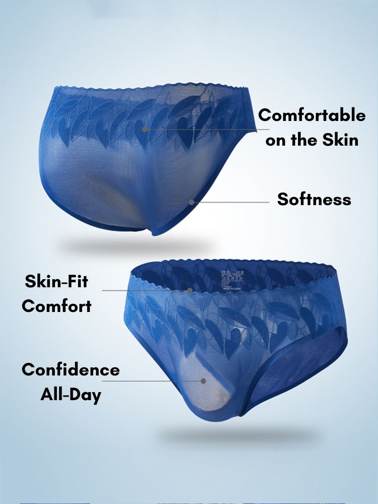4 Pack Men's 3D Pouch & Seamless Lace Accent Comfort Briefs | dmunderwear detail image 13