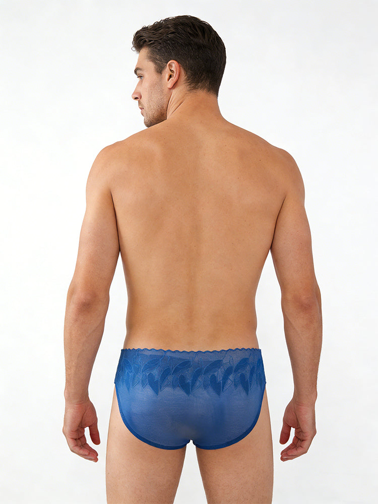 4 Pack Men's 3D Pouch & Seamless Lace Accent Comfort Briefs | dmunderwear detail image 9