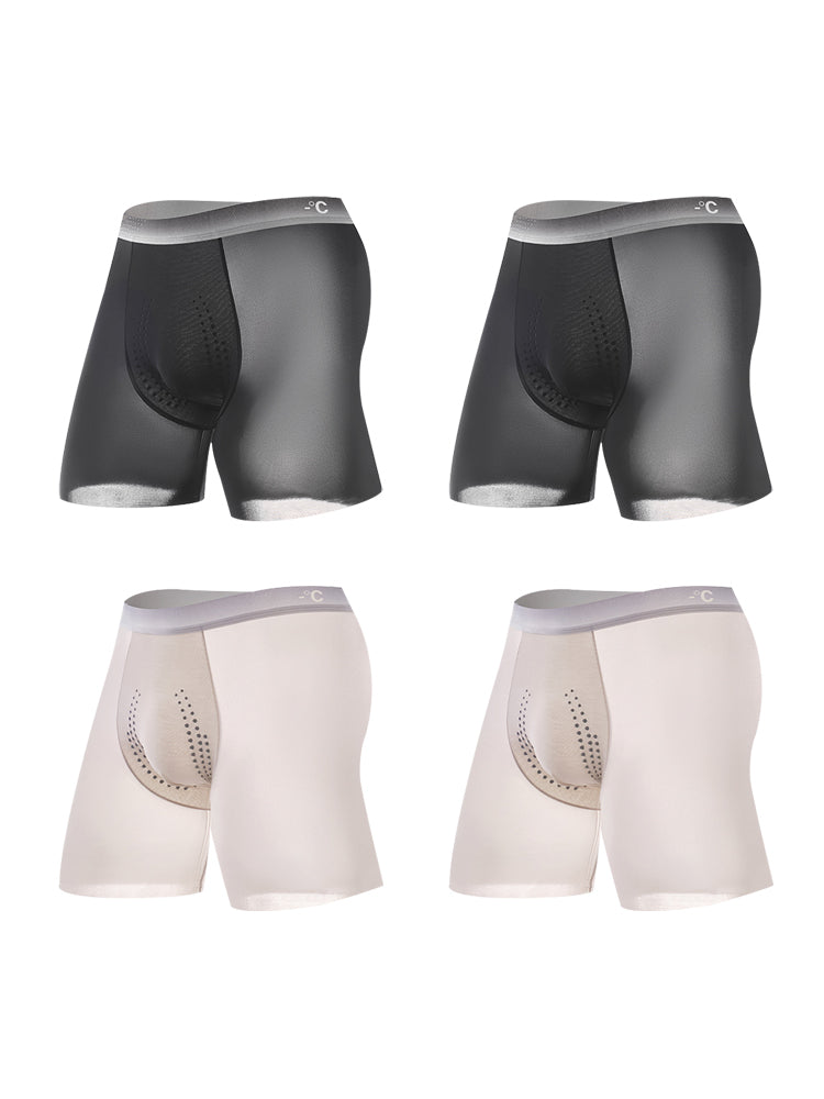 4-pack Men's Anti-Chafing & Gusset Protection Ice Silk Midway Briefs | dmunderwear detail image 10