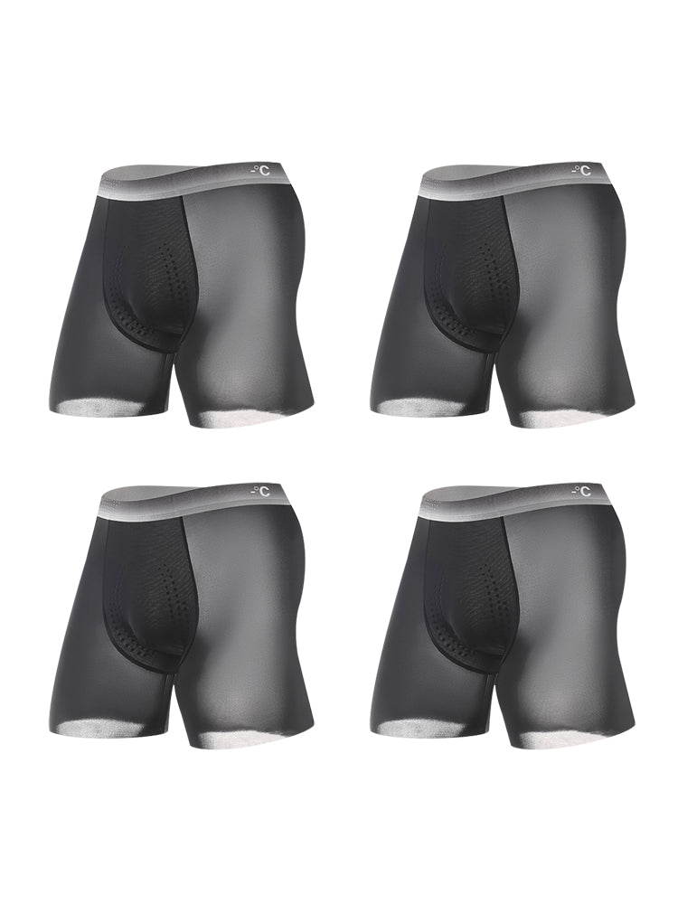 4-pack Men's Anti-Chafing & Gusset Protection Ice Silk Midway Briefs | dmunderwear detail image 19