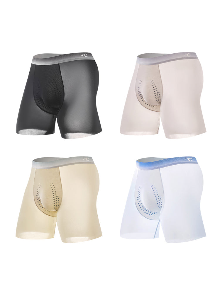 4-pack Men's Anti-Chafing & Gusset Protection Ice Silk Midway Briefs | dmunderwear detail image 2