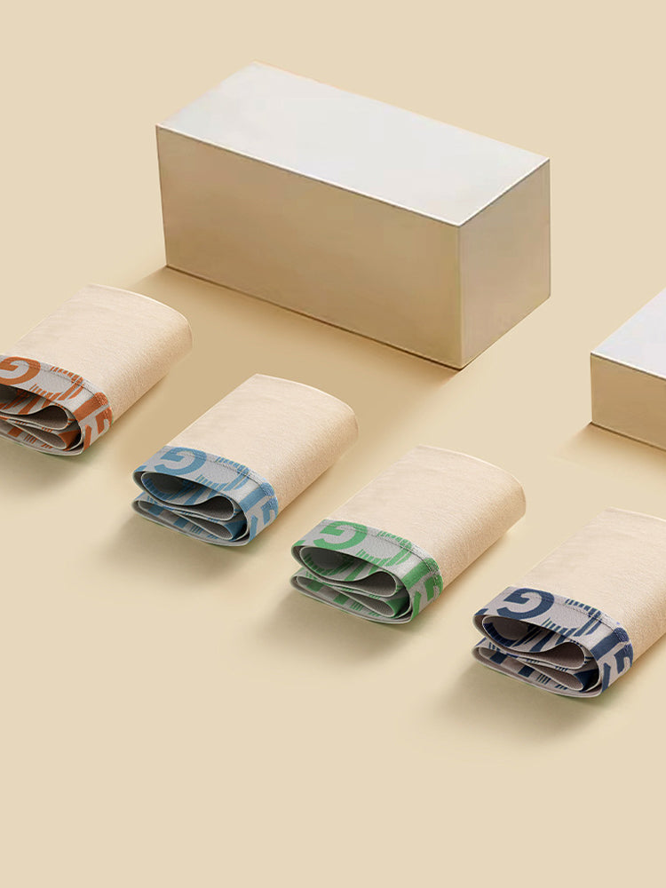 4 Pack Men's Antibacterial Comfort Cotton Quick-Dry Trunks | dmunderwear detail image 12