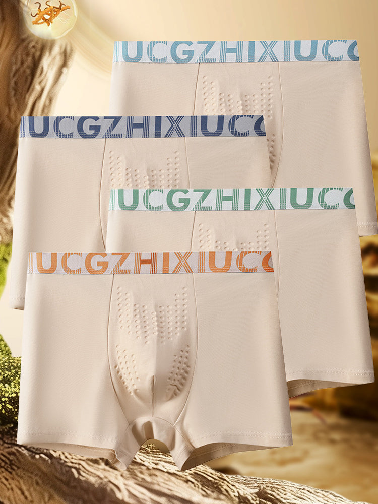 4 Pack Men's Antibacterial Comfort Cotton Quick-Dry Trunks | dmunderwear detail image 18