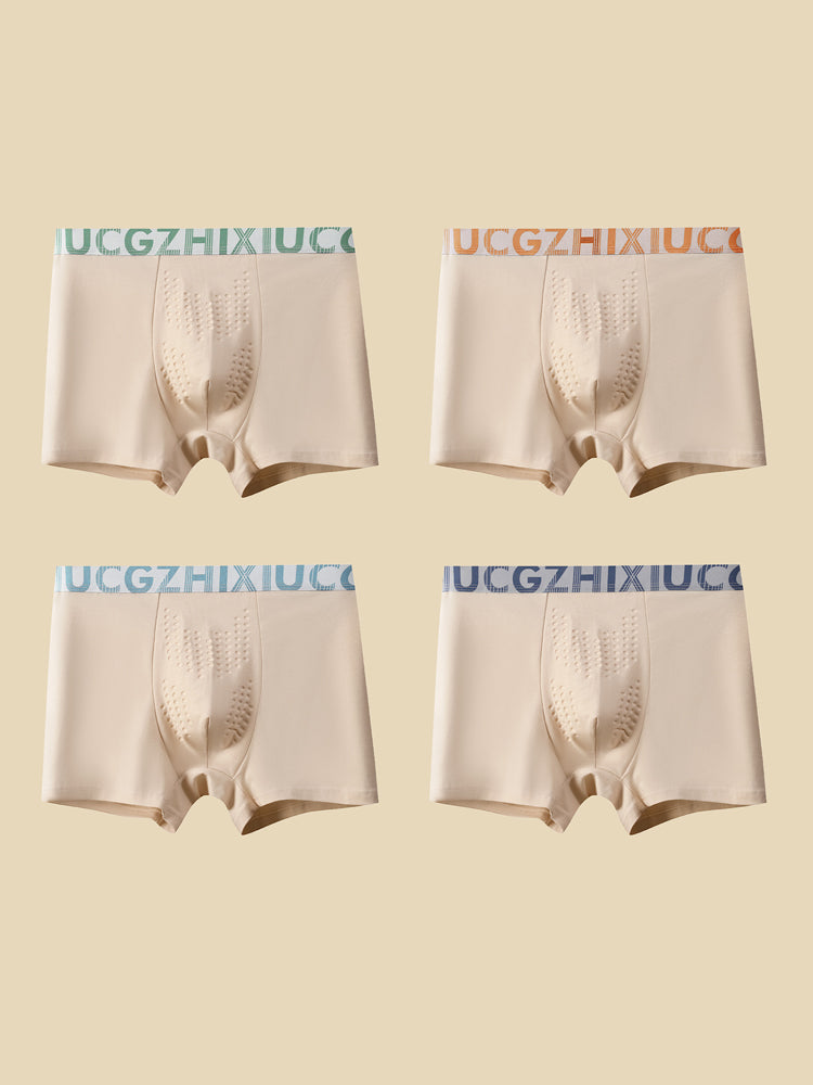 4 Pack Men's Antibacterial Comfort Cotton Quick-Dry Trunks | dmunderwear detail image 2