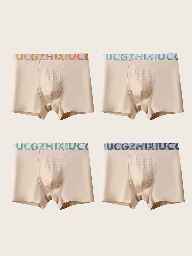 4 Pack Men's Antibacterial Comfort Cotton Quick-Dry Trunks | dmunderwear detail image 20