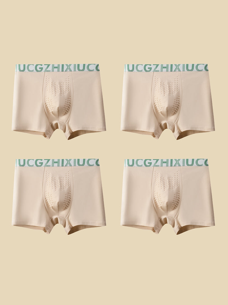 4 Pack Men's Antibacterial Comfort Cotton Quick-Dry Trunks | dmunderwear detail image 9