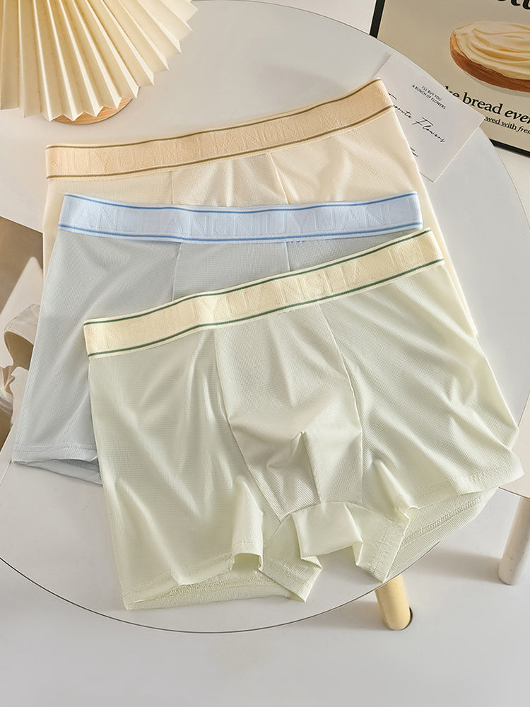 4 Pack Men's Antibacterial Comfy Waistband Ice Silk Trunks | dmunderwear detail image 10