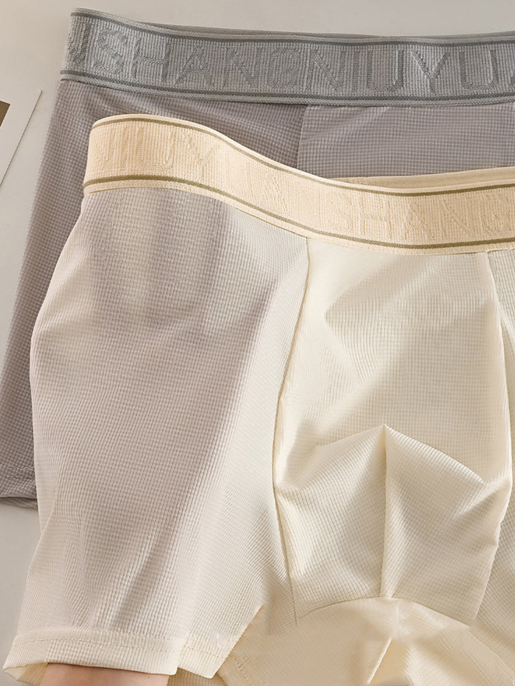 4 Pack Men's Antibacterial Comfy Waistband Ice Silk Trunks | dmunderwear detail image 12
