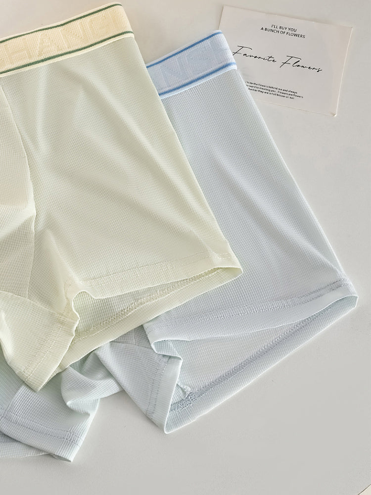 4 Pack Men's Antibacterial Comfy Waistband Ice Silk Trunks | dmunderwear detail image 15