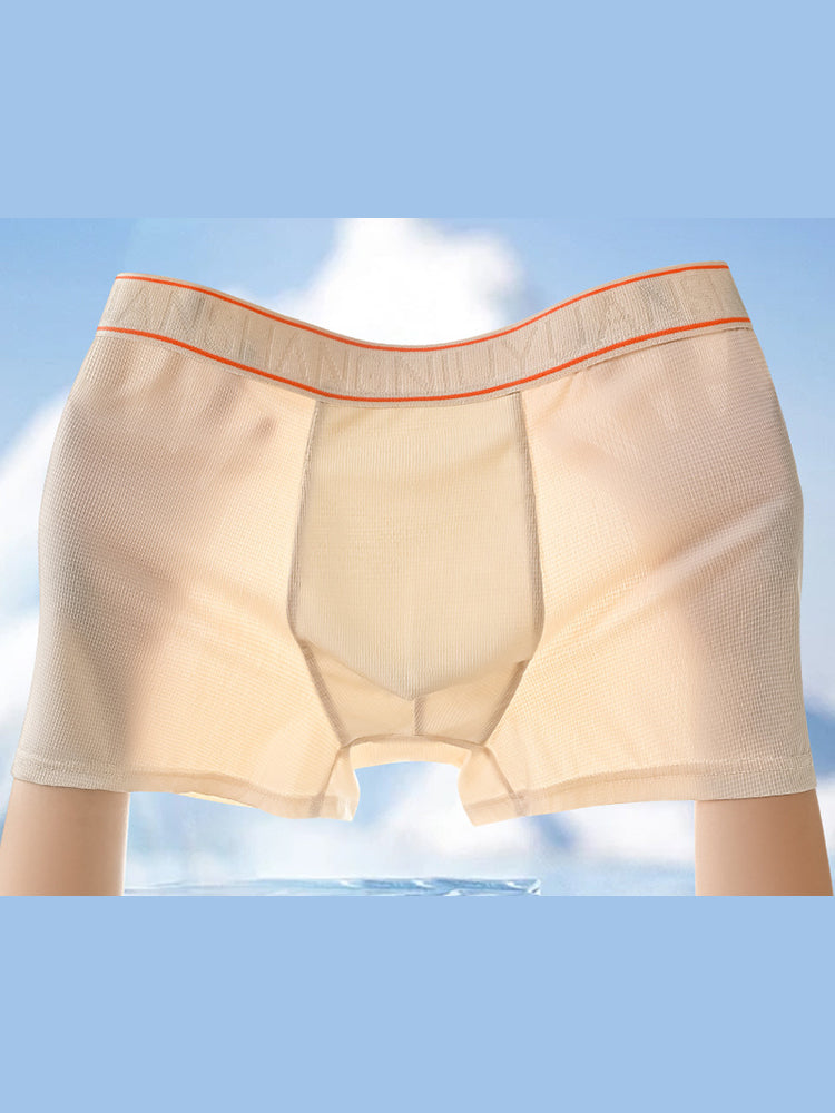 4 Pack Men's Antibacterial Comfy Waistband Ice Silk Trunks | dmunderwear detail image 3