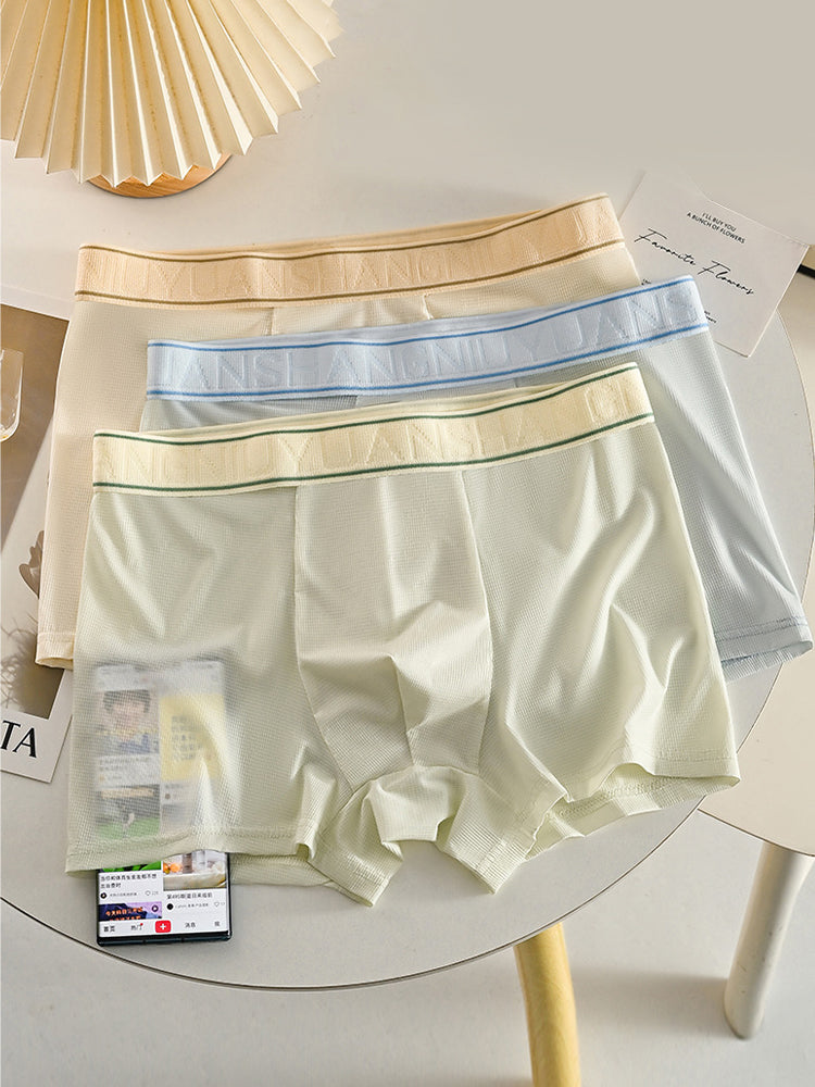 4 Pack Men's Antibacterial Comfy Waistband Ice Silk Trunks | dmunderwear detail image 4