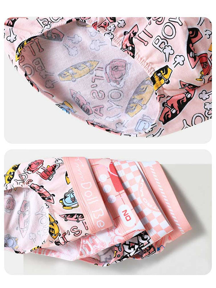 4 Pack Men's Antibacterial Cotton Breathable with Trendy Print Briefs | dmunderwear detail image 13