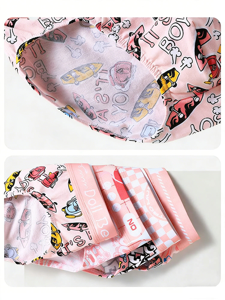 4 Pack Men's Antibacterial Cotton Breathable with Trendy Print Briefs | dmunderwear detail image 14