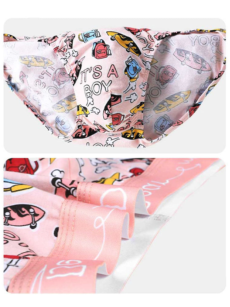 4 Pack Men's Antibacterial Cotton Breathable with Trendy Print Briefs | dmunderwear detail image 17