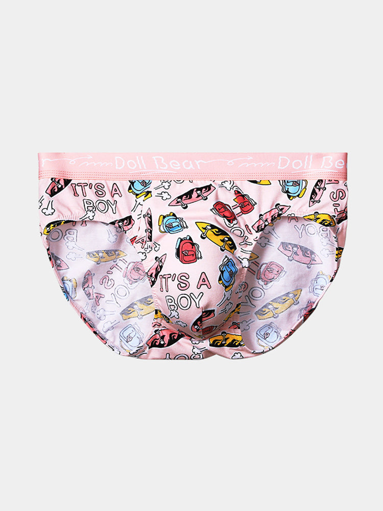 4 Pack Men's Antibacterial Cotton Breathable with Trendy Print Briefs | dmunderwear detail image 20